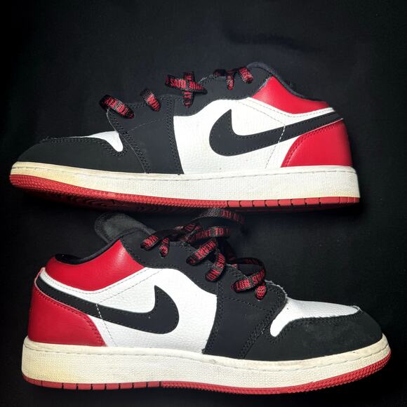 Nike Air Jordan 1 Low GS Black Toe Men's Shoes  - Size 7 - Picture 4 of 8